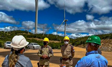 Comandante da 94ª CIPM realiza visita institucional ao Parque Eólico da Renova Energia