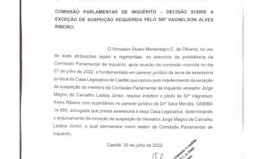 CPI dos Transportes de Caetité: Vereador Jorge Ladeia permanece como Relator da Comissão que investiga supostas irregularidades