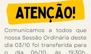 Caetité: Sessão Ordinária acontecerá na próxima quinta-feira (06/10)