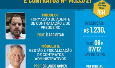 Curso da nova Lei de Licitações e Contratos acontecerá em Caetité