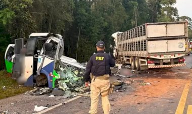 Acidente deixa 22 mortos e 5 feridos após colisão entre micro-ônibus e carreta